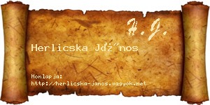 Herlicska János névjegykártya
